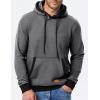 imageJMIERR Mens Cotton Casual Hoodies Sweatshirts Fashion Long Sleeve Drawstring Fleece Pullover Hoodie with PocketsB Grey