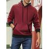 imageJMIERR Mens Cotton Casual Hoodies Sweatshirts Fashion Long Sleeve Drawstring Fleece Pullover Hoodie with PocketsB Red