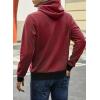 imageJMIERR Mens Cotton Casual Hoodies Sweatshirts Fashion Long Sleeve Drawstring Fleece Pullover Hoodie with PocketsB Red