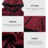 imageJMIERR Mens Cotton Casual Hoodies Sweatshirts Fashion Long Sleeve Drawstring Fleece Pullover Hoodie with PocketsB Red