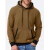 imageJMIERR Mens Cotton Casual Hoodies Sweatshirts Fashion Long Sleeve Drawstring Fleece Pullover Hoodie with PocketsBrown