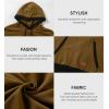 imageJMIERR Mens Cotton Casual Hoodies Sweatshirts Fashion Long Sleeve Drawstring Fleece Pullover Hoodie with PocketsBrown