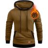 imageJMIERR Mens Cotton Casual Hoodies Sweatshirts Fashion Long Sleeve Drawstring Fleece Pullover Hoodie with PocketsBrown