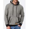 imageJMIERR Mens Cotton Casual Hoodies Sweatshirts Fashion Long Sleeve Drawstring Fleece Pullover Hoodie with PocketsLight Grey