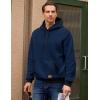 imageJMIERR Mens Cotton Casual Hoodies Sweatshirts Fashion Long Sleeve Drawstring Fleece Pullover Hoodie with PocketsNavy Blue