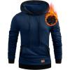 imageJMIERR Mens Cotton Casual Hoodies Sweatshirts Fashion Long Sleeve Drawstring Fleece Pullover Hoodie with PocketsNavy Blue