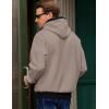 imageJMIERR Mens Cotton Casual Hoodies Sweatshirts Fashion Long Sleeve Drawstring Fleece Pullover Hoodie with PocketsPink Grey