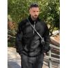 imageJMIERR Mens Fleece Quarter Zip Pullover Sweater Casual Cotton Fall Winter Family Outfit Warm Mock Neck with Pockets0 Black