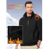 imageJMIERR Mens Fleece Quarter Zip Pullover Sweater Casual Cotton Fall Winter Family Outfit Warm Mock Neck with Pockets0 Black