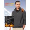 imageJMIERR Mens Fleece Quarter Zip Pullover Sweater Casual Cotton Fall Winter Family Outfit Warm Mock Neck with Pockets1 Dark Grey