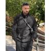 imageJMIERR Mens Fleece Quarter Zip Pullover Sweater Casual Cotton Fall Winter Family Outfit Warm Mock Neck with Pockets1 Dark Grey