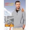 imageJMIERR Mens Fleece Quarter Zip Pullover Sweater Casual Cotton Fall Winter Family Outfit Warm Mock Neck with Pockets1 Grey