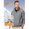imageJMIERR Mens Fleece Quarter Zip Pullover Sweater Casual Cotton Fall Winter Family Outfit Warm Mock Neck with Pockets1 M Grey