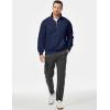imageJMIERR Mens Fleece Quarter Zip Pullover Sweater Casual Cotton Fall Winter Family Outfit Warm Mock Neck with PocketsA Blue