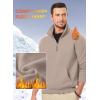 imageJMIERR Mens Fleece Quarter Zip Pullover Sweater Casual Cotton Fall Winter Family Outfit Warm Mock Neck with PocketsB Dark Beige