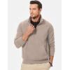 imageJMIERR Mens Fleece Quarter Zip Pullover Sweater Casual Cotton Fall Winter Family Outfit Warm Mock Neck with PocketsB Dark Beige