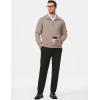 imageJMIERR Mens Fleece Quarter Zip Pullover Sweater Casual Cotton Fall Winter Family Outfit Warm Mock Neck with PocketsB Dark Beige