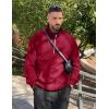 imageJMIERR Mens Fleece Quarter Zip Pullover Sweater Casual Cotton Fall Winter Family Outfit Warm Mock Neck with PocketsB Red