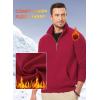 imageJMIERR Mens Fleece Quarter Zip Pullover Sweater Casual Cotton Fall Winter Family Outfit Warm Mock Neck with PocketsB Red