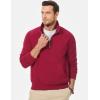 imageJMIERR Mens Fleece Quarter Zip Pullover Sweater Casual Cotton Fall Winter Family Outfit Warm Mock Neck with PocketsB Red