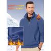 imageJMIERR Mens Fleece Quarter Zip Pullover Sweater Casual Cotton Fall Winter Family Outfit Warm Mock Neck with PocketsC Blue 01