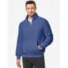 imageJMIERR Mens Fleece Quarter Zip Pullover Sweater Casual Cotton Fall Winter Family Outfit Warm Mock Neck with PocketsC Blue 01
