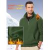imageJMIERR Mens Fleece Quarter Zip Pullover Sweater Casual Cotton Fall Winter Family Outfit Warm Mock Neck with PocketsC Green