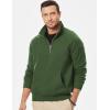 imageJMIERR Mens Fleece Quarter Zip Pullover Sweater Casual Cotton Fall Winter Family Outfit Warm Mock Neck with PocketsC Green