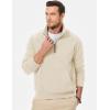 imageJMIERR Mens Fleece Quarter Zip Pullover Sweater Casual Cotton Fall Winter Family Outfit Warm Mock Neck with PocketsC Offwhite
