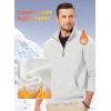 imageJMIERR Mens Fleece Quarter Zip Pullover Sweater Casual Cotton Fall Winter Family Outfit Warm Mock Neck with PocketsC White
