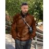 imageJMIERR Mens Fleece Quarter Zip Pullover Sweater Casual Cotton Fall Winter Family Outfit Warm Mock Neck with PocketsD Brown