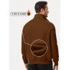 imageJMIERR Mens Fleece Quarter Zip Pullover Sweater Casual Cotton Fall Winter Family Outfit Warm Mock Neck with PocketsD Brown