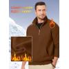 imageJMIERR Mens Fleece Quarter Zip Pullover Sweater Casual Cotton Fall Winter Family Outfit Warm Mock Neck with PocketsD Brown