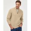imageJMIERR Mens Quarter Zip Pullover Sweaters Casual Long Sleeve Fall Knit Texture SweaterBeige