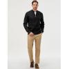 imageJMIERR Mens Quarter Zip Pullover Sweaters Casual Long Sleeve Fall Knit Texture SweaterBlack