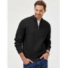 imageJMIERR Mens Quarter Zip Pullover Sweaters Casual Long Sleeve Fall Knit Texture SweaterBlack
