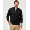 imageJMIERR Mens Quarter Zip Pullover Sweaters Casual Long Sleeve Fall Knit Texture SweaterBlack