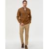 imageJMIERR Mens Quarter Zip Pullover Sweaters Casual Long Sleeve Fall Knit Texture SweaterBrown
