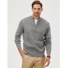 imageJMIERR Mens Quarter Zip Pullover Sweaters Casual Long Sleeve Fall Knit Texture SweaterGrey