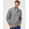 imageJMIERR Mens Quarter Zip Pullover Sweaters Casual Long Sleeve Fall Knit Texture SweaterGrey