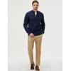 imageJMIERR Mens Quarter Zip Pullover Sweaters Casual Long Sleeve Fall Knit Texture SweaterNavy Blue