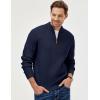 imageJMIERR Mens Quarter Zip Pullover Sweaters Casual Long Sleeve Fall Knit Texture SweaterNavy Blue