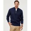 imageJMIERR Mens Quarter Zip Pullover Sweaters Casual Long Sleeve Fall Knit Texture SweaterNavy Blue
