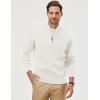 imageJMIERR Mens Quarter Zip Pullover Sweaters Casual Long Sleeve Fall Knit Texture SweaterWhite
