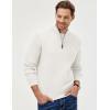 imageJMIERR Mens Quarter Zip Pullover Sweaters Casual Long Sleeve Fall Knit Texture SweaterWhite