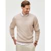 imageJMIERR Mens Wool Blend Classic Crew Neck Casual Fall SweatersBeige