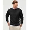 imageJMIERR Mens Wool Blend Classic Crew Neck Casual Fall SweatersBlack