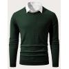 imageJMIERR Mens Wool Blend Classic Crew Neck Casual Fall SweatersClover Green