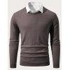 imageJMIERR Mens Wool Blend Classic Crew Neck Casual Fall SweatersDark Brown