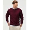 imageJMIERR Mens Wool Blend Classic Crew Neck Casual Fall SweatersDark Red